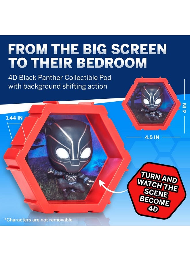 4D Marvel Black Panther Toy, Unique Connectable & Collectable Toy Figure, Wall/Shelf Display, Easter Basket Stuffers, Toy Figures, Black Panther Action Figure, Marvel Gifts For Kids/Adults