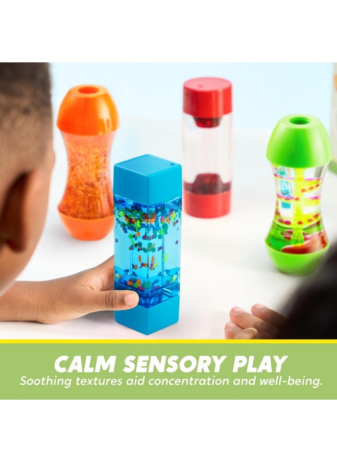 4-Pack Fidget Tubes For Kids, Sensory Tubes, Stress Relief Toy, Speech Therapy Materials, Calming Toys For Children With Autism, Calm Down Corner Supplies, Presents For Toddlers