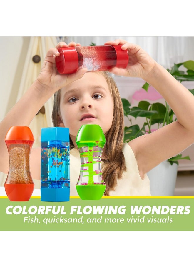 4-Pack Fidget Tubes For Kids, Sensory Tubes, Stress Relief Toy, Speech Therapy Materials, Calming Toys For Children With Autism, Calm Down Corner Supplies, Presents For Toddlers