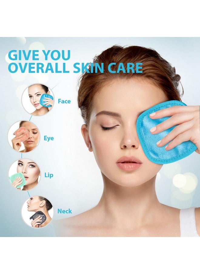 Reusable Makeup Remover Pads 24 Pack, Microfiber Makeup Remover Cloths Cotton Rounds, Eco-Friendly Face Pads For All Skin Types, Makeup Wipes For Facial Cleansing, Ideal For Women 5 X 5’’