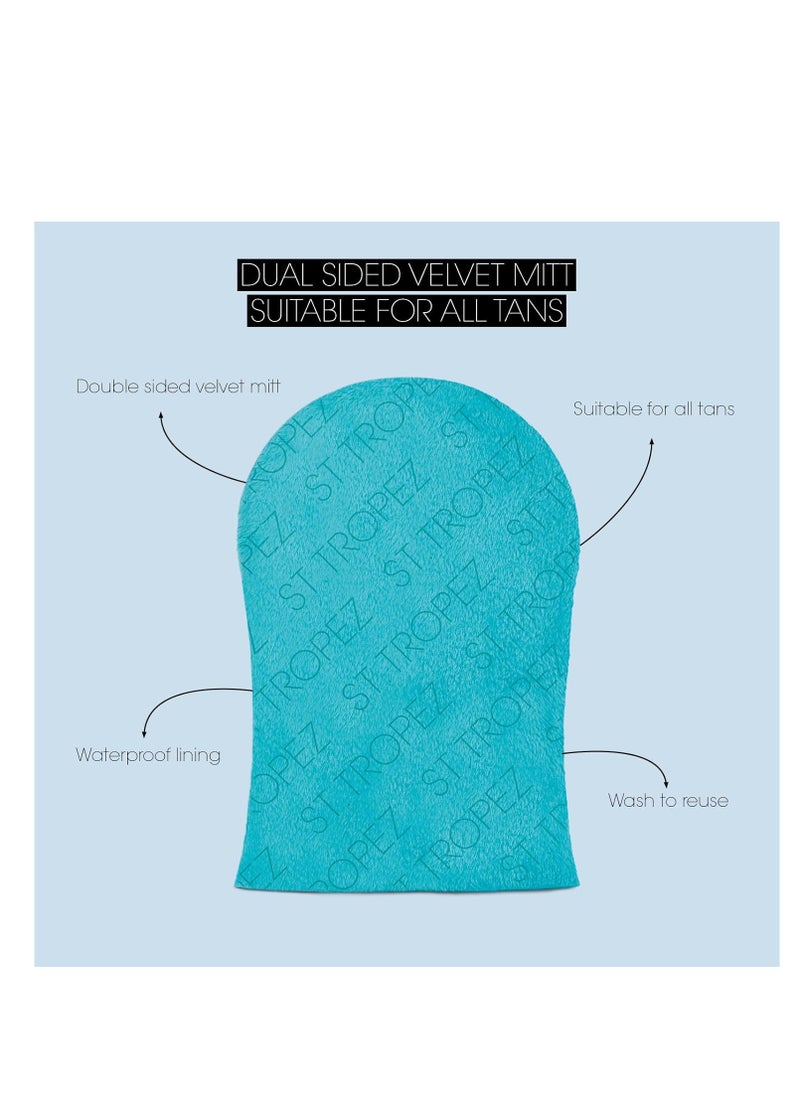 St.Tropez Double-Sided Luxe Velvet Applicator Mitt, Soft Self Tanning Mitt for a Flawless Finish, Waterproof Tanning Mitt for a Smooth and Even Self Tan, Ultimate Mitt for Self Tanner, 1 ct