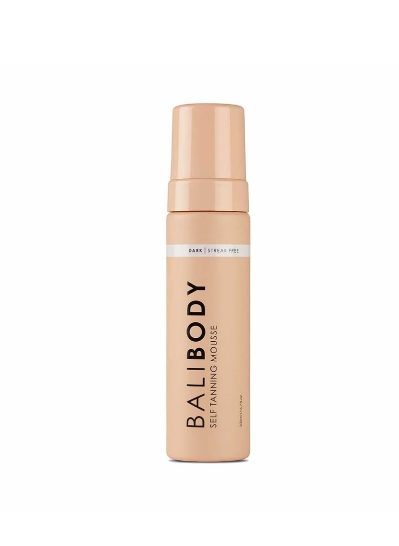 Bali Body Self-Tanning Mousse - Dark | Natural Bronzed Shade, Streak-Free Green Based Tinted Self-Tanner for All Skin Types | Vegan, Cruelty Free, Australian Made (200 ml/6.7 fl oz)