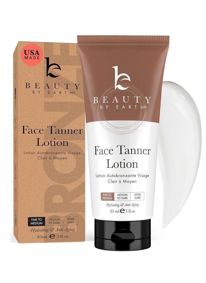 Face Tanner - USA Made with Natural & Organic Ingredients, Face Self Tanning Lotion, Non Toxic Self Tanner for Face, Gradual Tanning Lotion, Sunless Tanning Lotion for Fake Tan for Women & Men