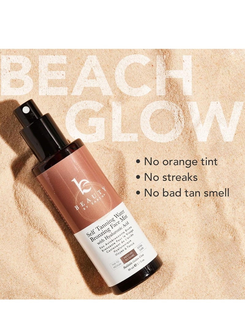 Beauty by Earth Self Tanning Face Mist - Medium to Dark Fake Tan Face Tanning Spray - Sunless Tanning Spray Facial Tanner - Face Tan Spray - Tanning Water Spray - Face Tanner Mist