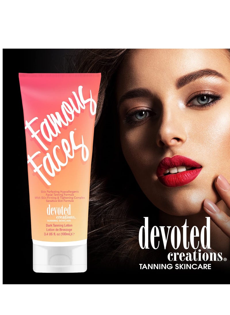 Devoted Creations Famous Faces Skin Perfecting Hypoallergenic Facial Tanning Lotion, 3.4 Fl. Oz.