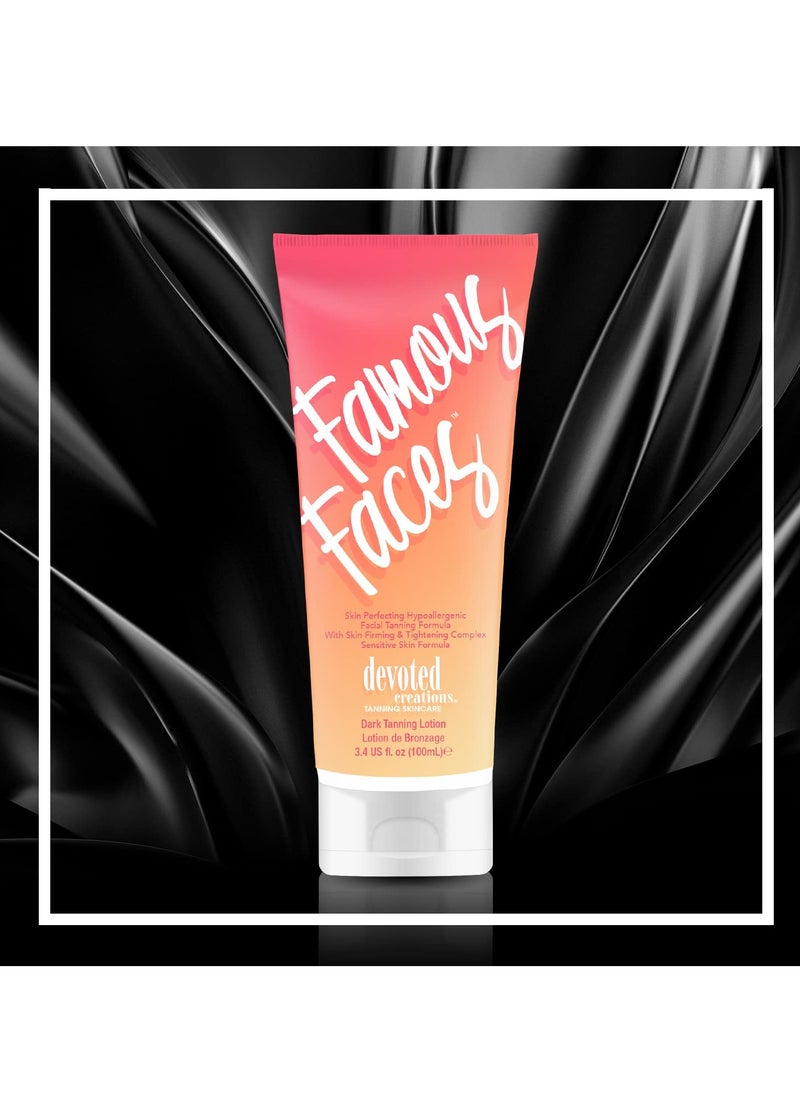 Devoted Creations Famous Faces Skin Perfecting Hypoallergenic Facial Tanning Lotion, 3.4 Fl. Oz.