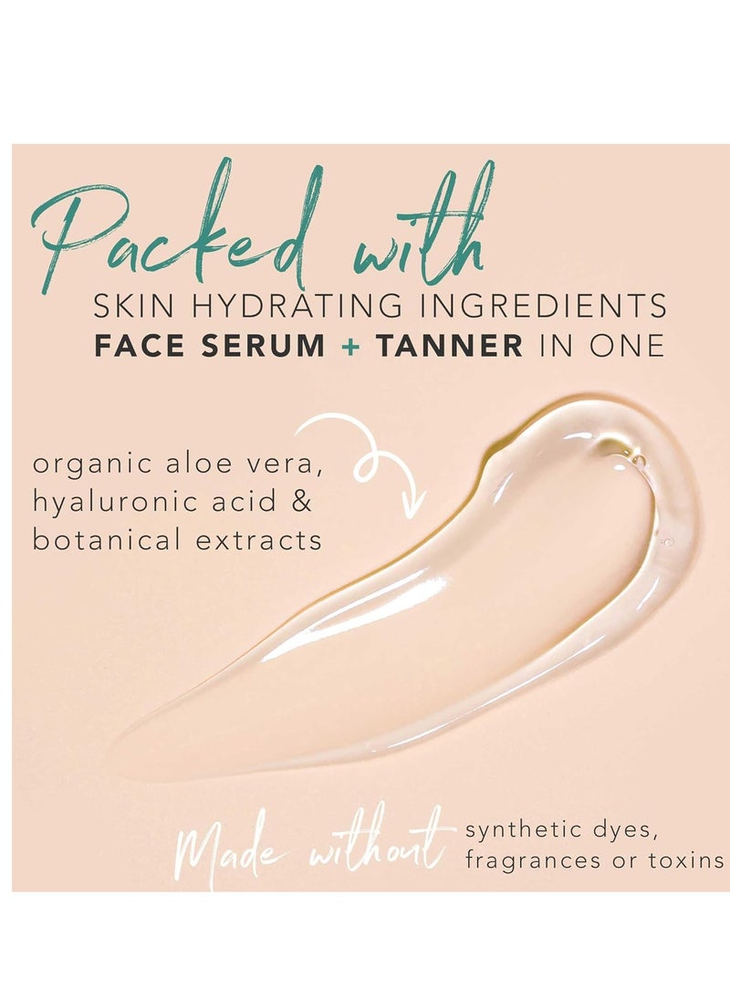 Face Tanner Serum - Fair to Medium Sunless Tanner for Face Sunless Tanner with Hyaluronic Acid - Self Tanner for Face Self Tan - Natural Face Tanner for Face Self Tanner