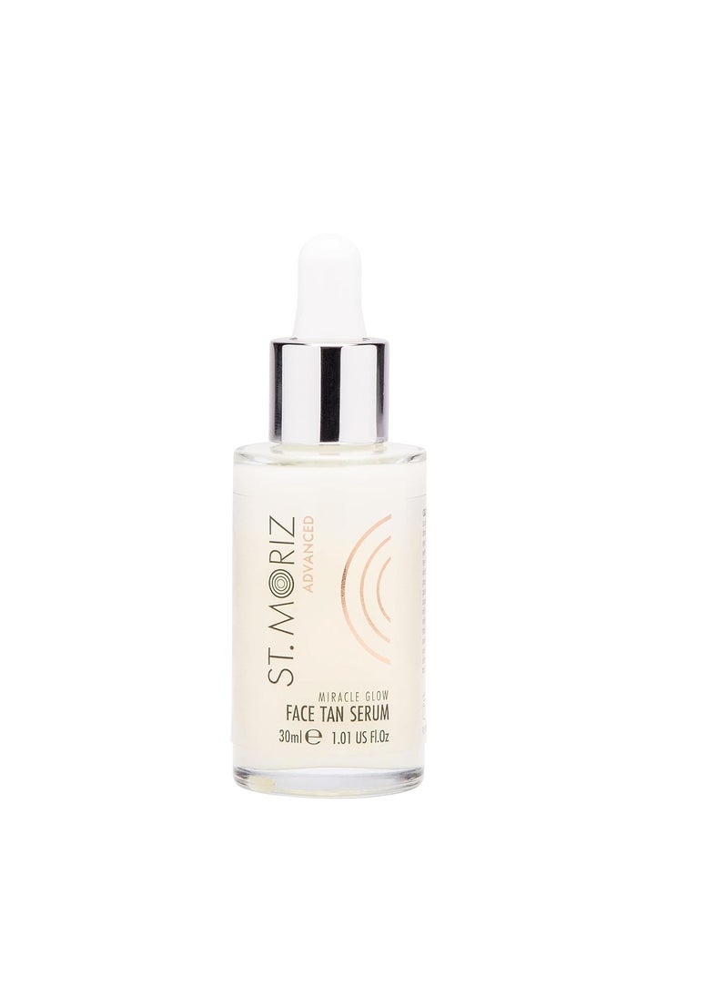 St Moriz Advanced Face Tanner Serum - Miracle Glow Hydrating Self Tan Face Serum with Q10 & Hyaluronic Acid - Natural Sunless Radiant Glow & Gradual Face Self Tanner (1.01 fl oz)