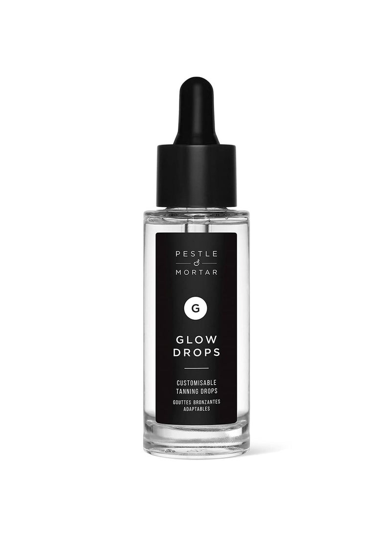 Pestle & Mortar Glow Drops - Customisable Sunless Self-Tan with Hyaluronic Acid. Effortless, Even Tanning, Super-Hydrating, Works Alongside Your Regular Skincare Products - For Men & Women- 30ml