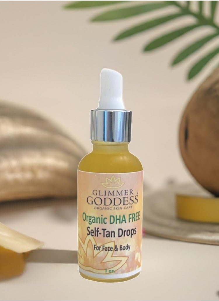 Glimmer Goddess Organic DHA FREE Tanning Drops for Face & Body 1 oz.