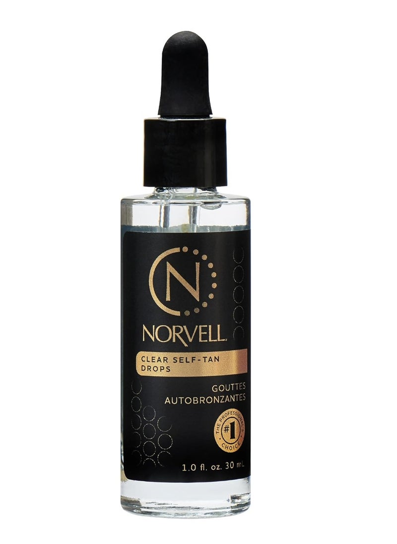 Norvell Clear Self-Tanning Drops, 1 fl oz – Customize Your Glow by Mixing These Bronzing Drops with Your Favorite Facial or Body Moisturizer – Easy to Use Clear Self-Tanner with No Color Transfer