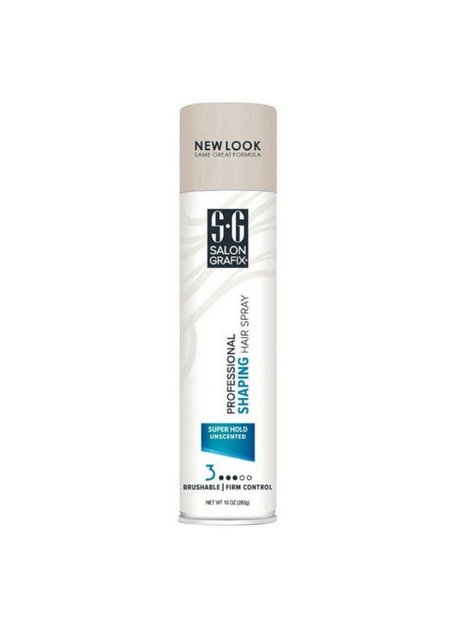 Salon Grafix Unscented Shaping Hair Spray, 10Oz Each (4)