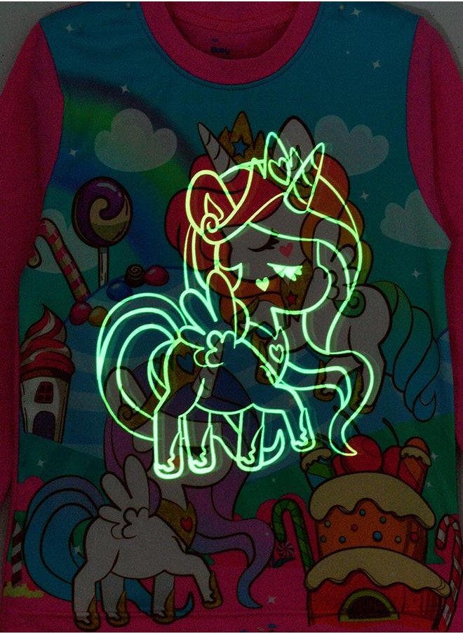 Unicorn Candyland Glow-in-the-Dark Pajama Set for Girls