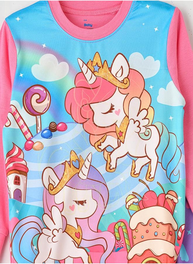 Unicorn Candyland Glow-in-the-Dark Pajama Set for Girls