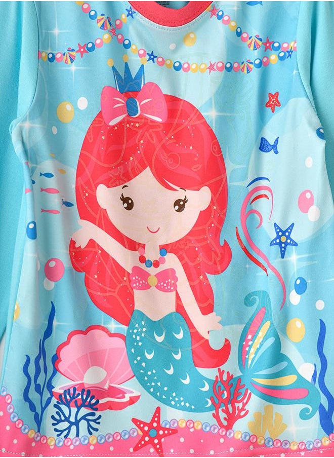 Magical Mermaid Glow-in-the-Dark Pajama Set for Girls