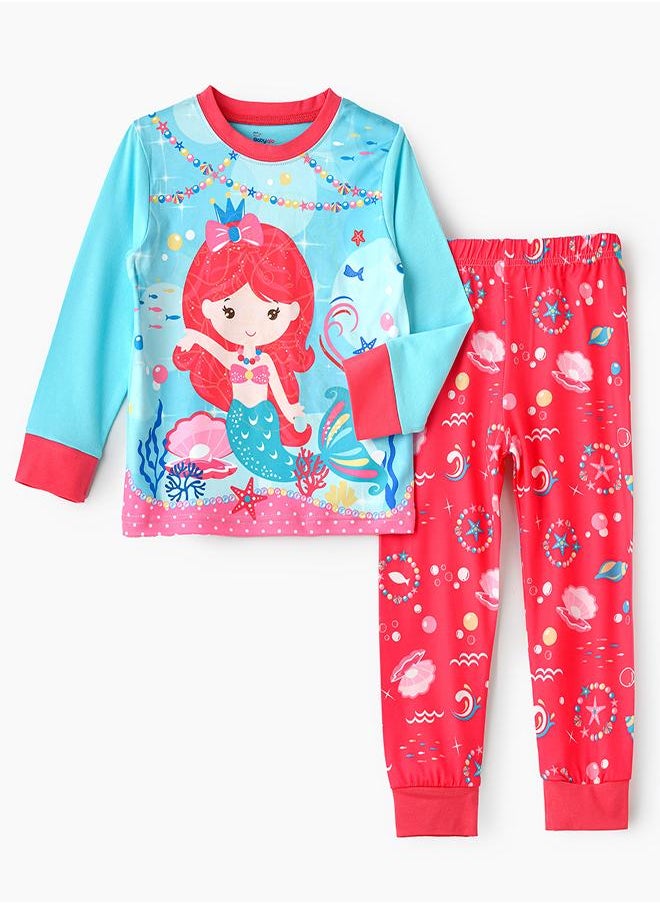 Magical Mermaid Glow-in-the-Dark Pajama Set for Girls