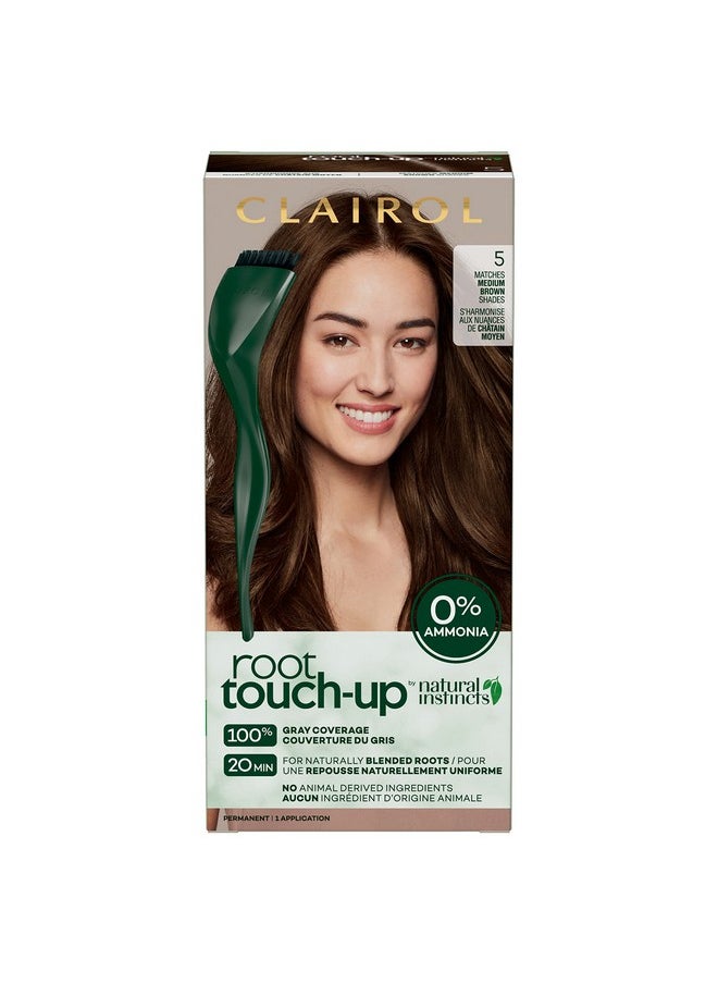 Root Touch-Up By Natural Instincts Permanent Hair Dye, 5 Medium Brown Hair Color, Pack Of 1