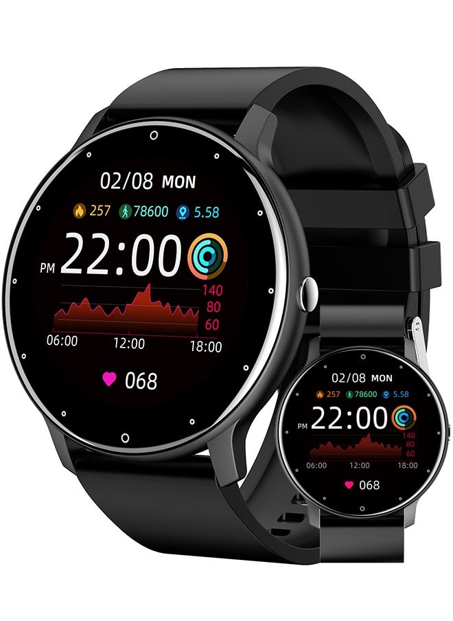 Men's Round Bluetooth Smartwatch, 1.28 Inch Full Screen Touch, Answer/Make Calls, Message And Event Reminders, Exercise Sleep Heart Rate Monitoring, Support Multiple Languages, Android 5.0 And IOS 9.0 And Above Universal, RT ZL02 Pro Black