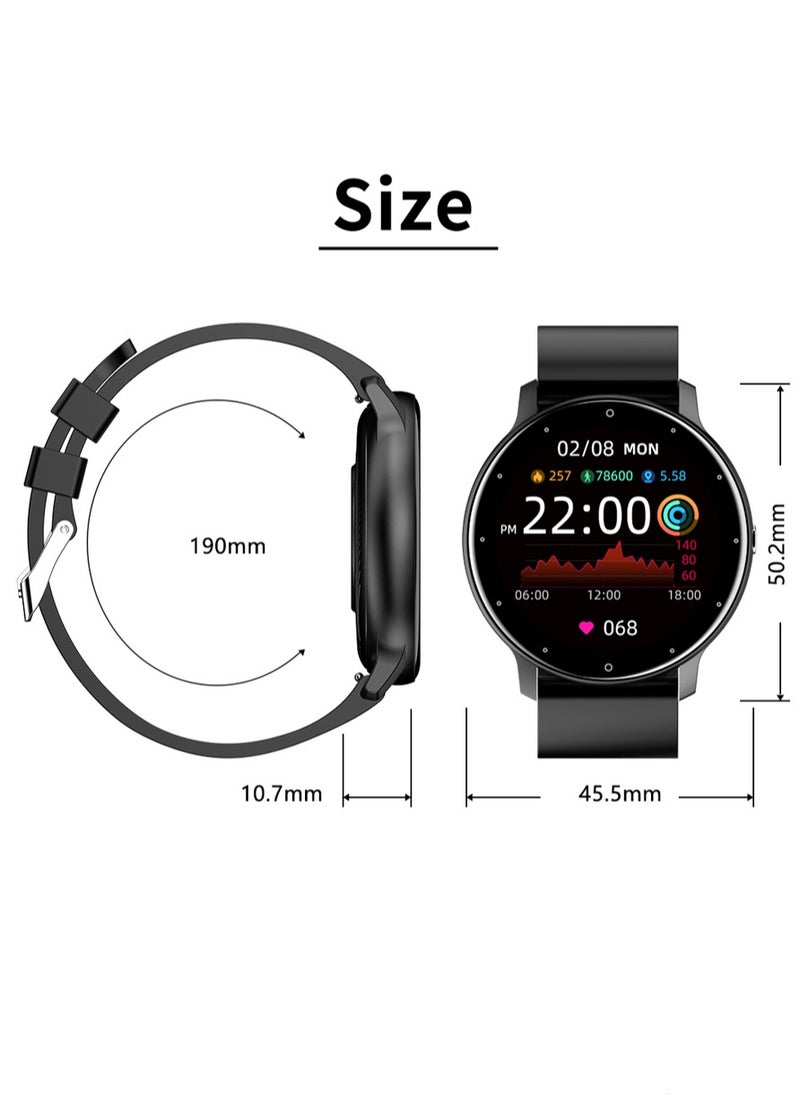 Men's Round Bluetooth Smartwatch, 1.28 Inch Full Screen Touch, Answer/Make Calls, Message And Event Reminders, Exercise Sleep Heart Rate Monitoring, Support Multiple Languages, Android 5.0 And IOS 9.0 And Above Universal, RT ZL02 Pro Black