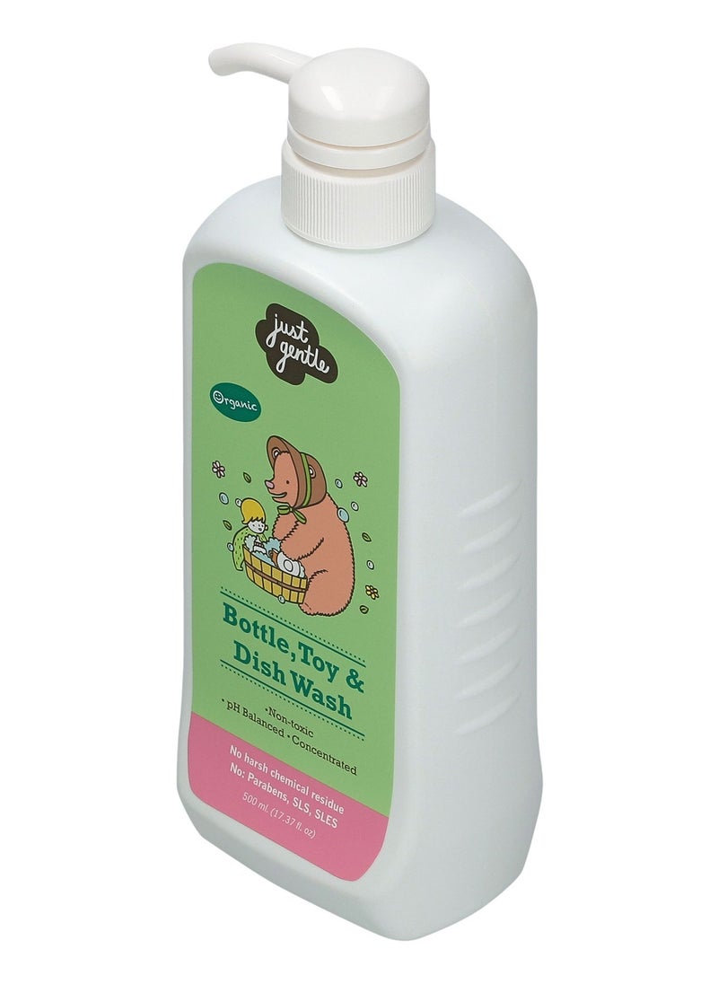 Natural Bottle, Toys & Dish Wash - Plant-Based, Safe for Babies, Effective Cleaning with Organic Chamomile, 500ml