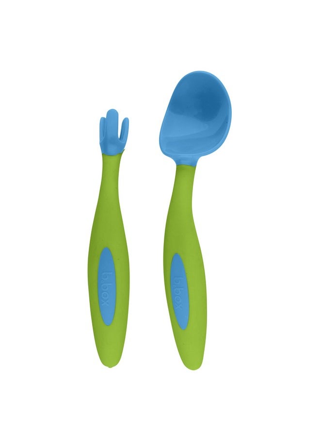 Toddler Cutlery Set: Patented Flork™ Designed Fork, Spoon & Travel Case, Easy Grip Handles, Dishwasher Safe, Bpa Free. (Ocean Breeze)