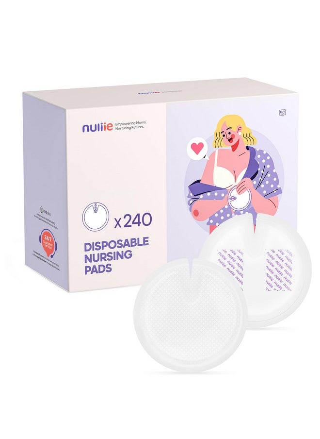 Super Absorbent & Featherlight Disposable Nursing Pads 240 Count, Stay Dry, Soft & Breathable Breast Pads For Leaking Milk, Leakproof, Individually Packaged Breastfeeding Essentials For Moms