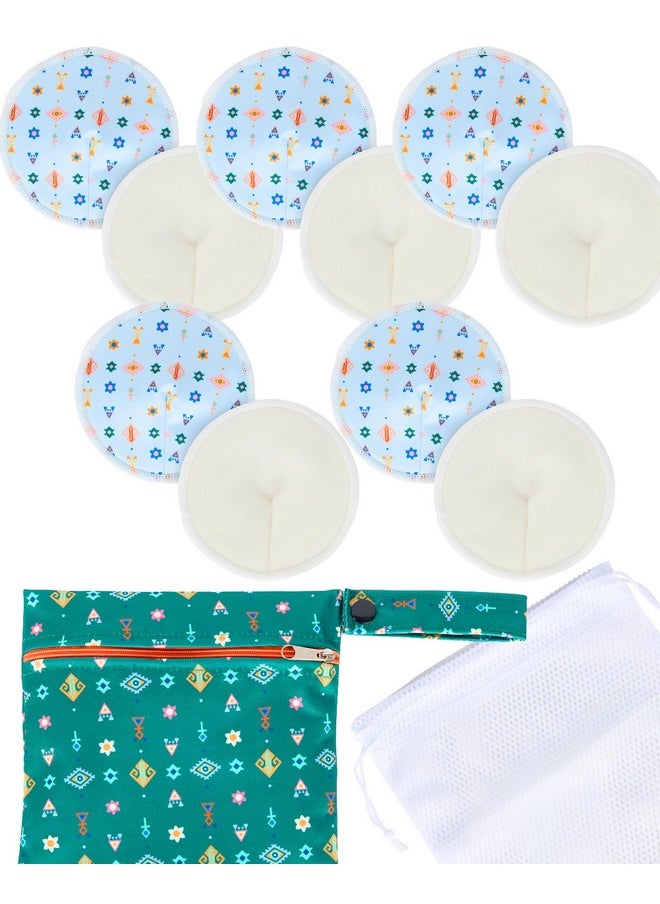 Nursing Pads - Breast Pads For Leaking Milk - Reusable & Washable Breastfeeding Pads - Stay Dry Longer - Almohadillas Y Protectores De Lactancia - Viscose Derived From Bamboo - 10 Pads