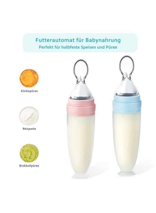 Baby Food Dispensing Spoon: Squeeze Feeder Dispenser For Baby - Self Feeding Bottle Spoon