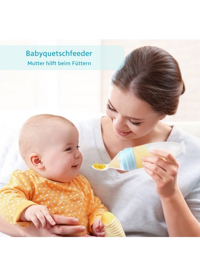Baby Food Dispensing Spoon: Squeeze Feeder Dispenser For Baby - Self Feeding Bottle Spoon