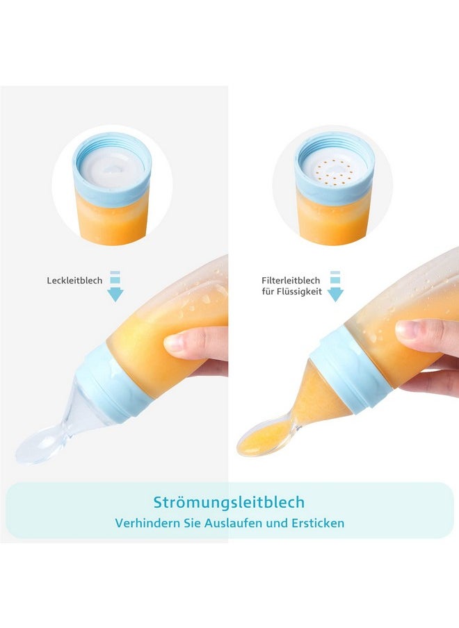 Baby Food Dispensing Spoon: Squeeze Feeder Dispenser For Baby - Self Feeding Bottle Spoon