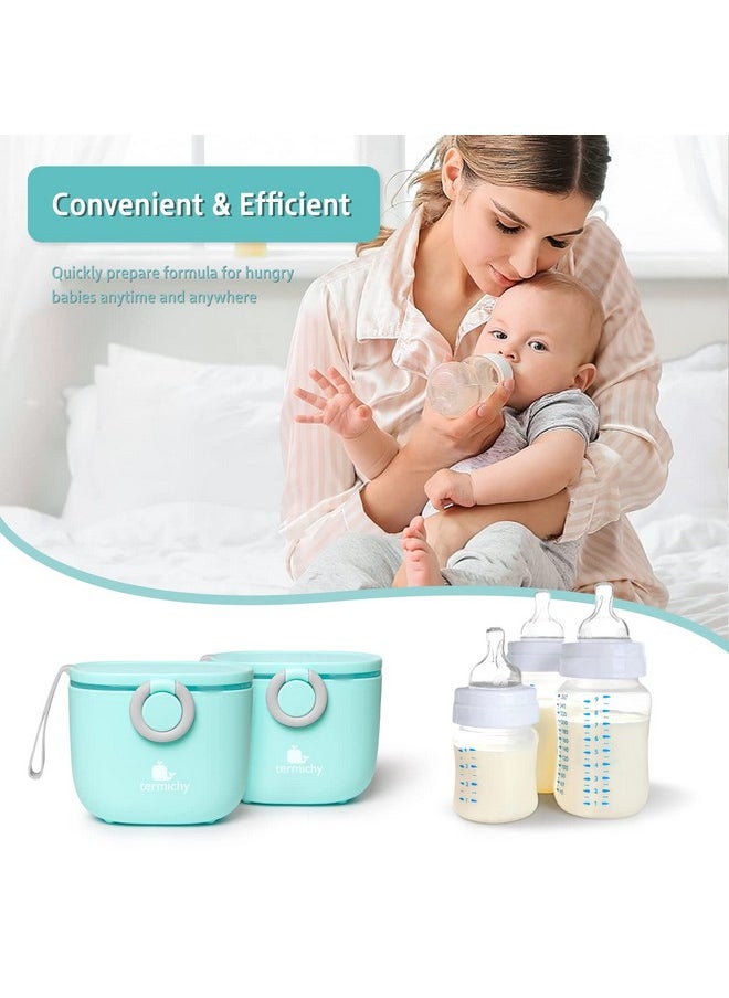 Baby Formula Dispenser, Portable Milk Powder Dispenser Container With Carry Handle And Scoop For Travel Outdoor Activities With Baby Infant, 8.8Oz, 0.55Lb, 250G (Blue)