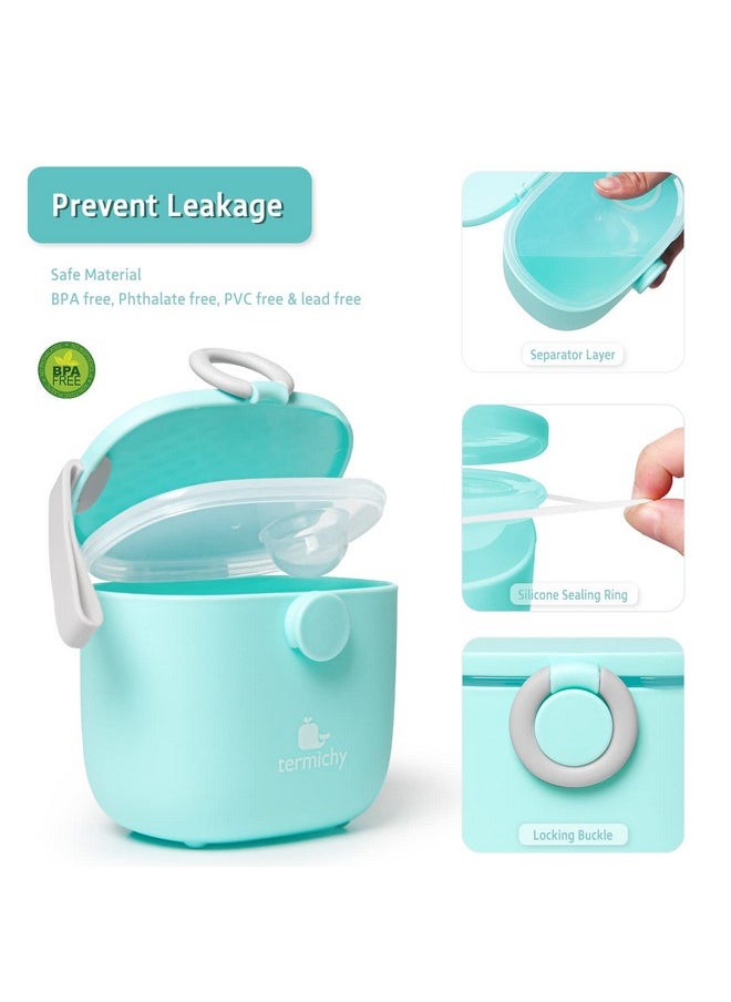 Baby Formula Dispenser, Portable Milk Powder Dispenser Container With Carry Handle And Scoop For Travel Outdoor Activities With Baby Infant, 8.8Oz, 0.55Lb, 250G (Blue)