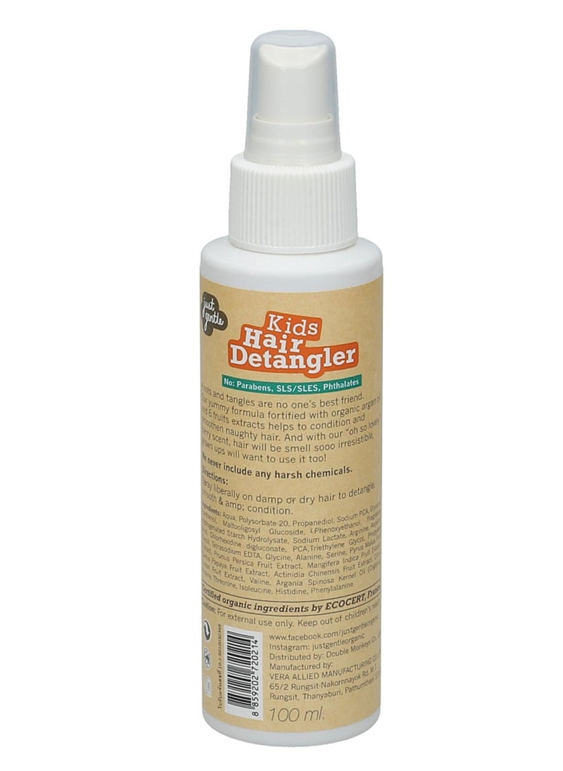 Kids Hair Detangler Spray - Fortified with Organic Argan Oil & 6 Fruit Extracts, Smooths & Conditions, Berry Scent, 100ml