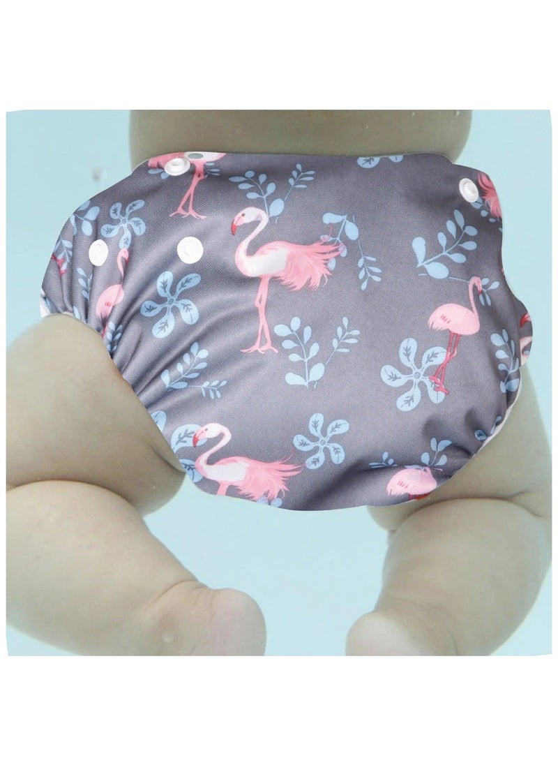 Polka Tots Reusable Swim Diaper - Flamingo