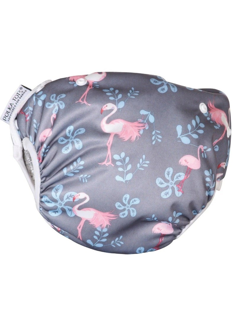 Polka Tots Reusable Swim Diaper - Flamingo