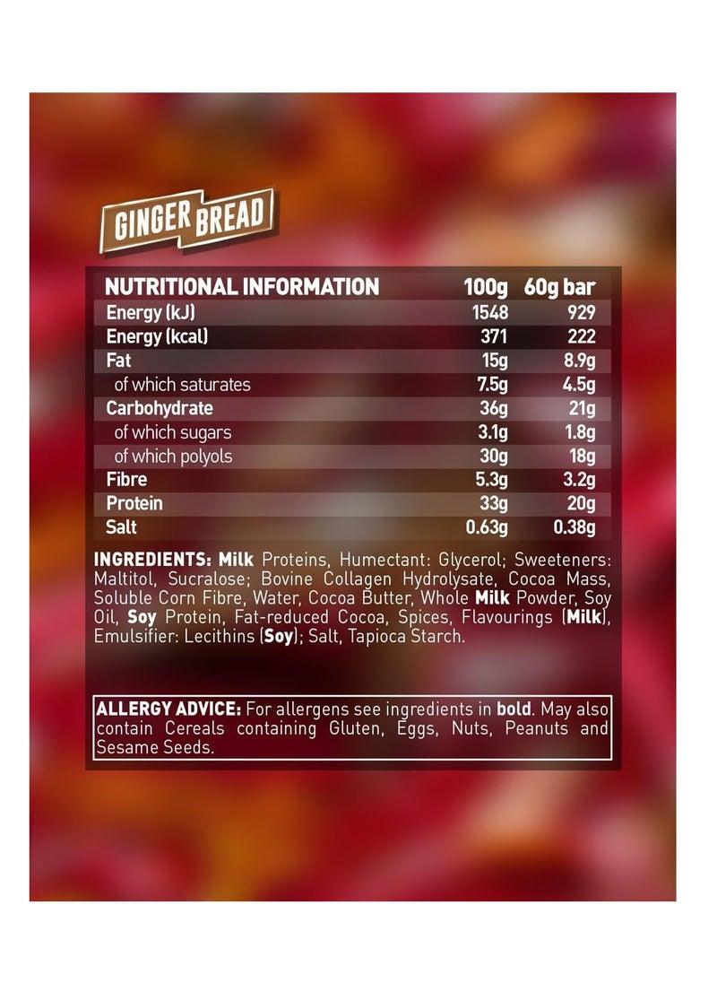 Grenade High Protein Low Sugar Bar Gingerbread 60g Pack of 12