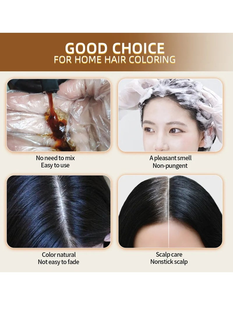 500ml Hair Dye Shampoo Dark Brown for Grey Hair 3 in 1 Hair Color Shampoo for Women and Men Grey and White Hair Coverage Long Lasting Deeply Nourishing and Anti Hair Fall Hair Color Shampoo