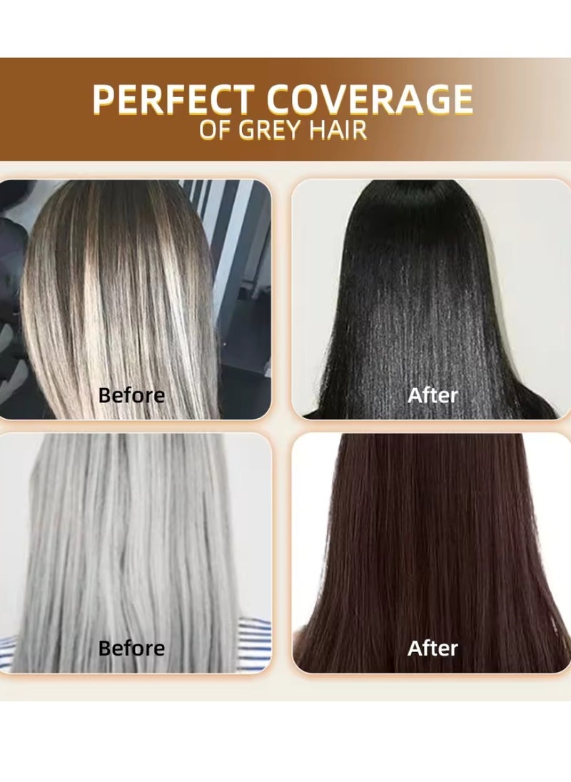 500ml Black Hair Dye Shampoo for Grey Hair 3 in 1 Hair Color Shampoo for Women and Men Grey and White Hair Coverage Long Lasting Deeply Nourishing and Anti Hair Fall Hair Color Shampoo