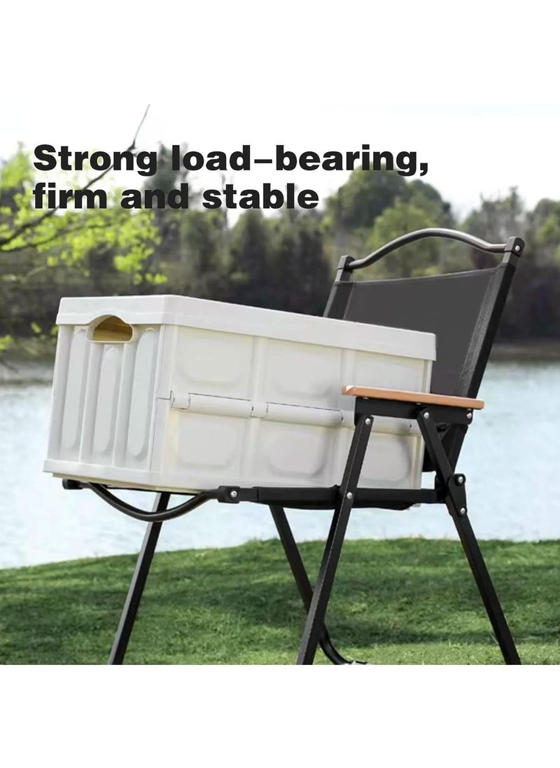 Luxury Camping Folding Chair – Sturdy, Comfortable, and Portable Outdoor Chair with Solid Wood Armrest, Thickened Steel Frame, and 250lbs Load Capacity – Ideal for Camping, Picnic, and Outdoor Adventures