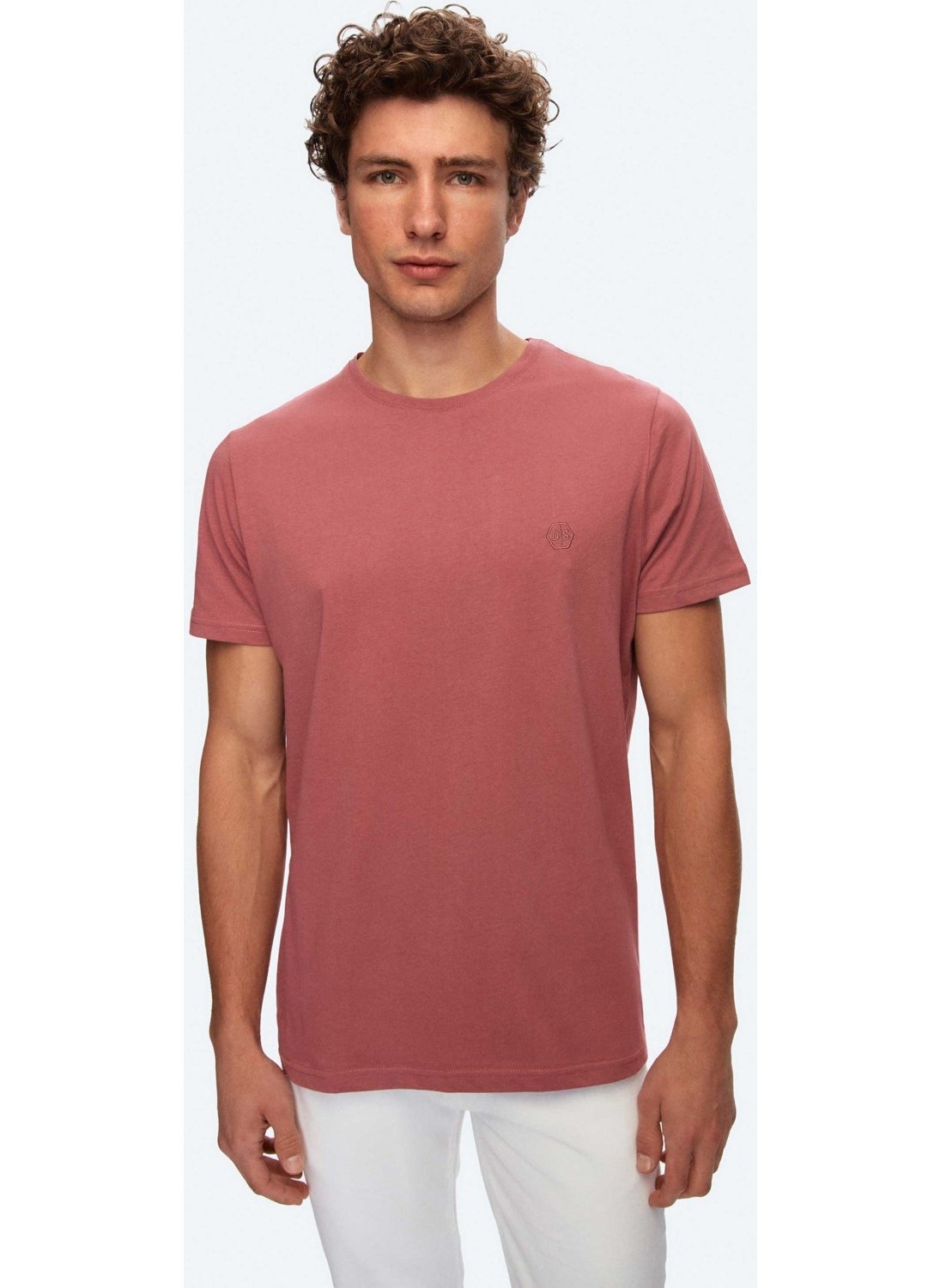 Regular Fit Dusty Rose Plain T-Shirt