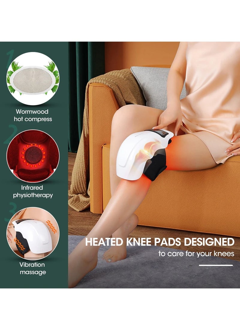 Knee Massager Infrared Heat and Vibration Knee Pain Relief Massager for Swelling Stiff Joints, Stretched Ligament and Muscles Injuries