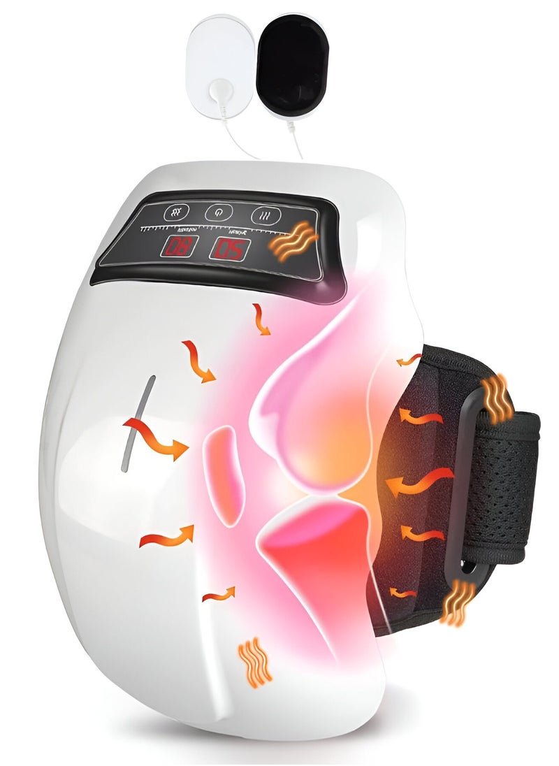 Knee Massager Infrared Heat and Vibration Knee Pain Relief Massager for Swelling Stiff Joints, Stretched Ligament and Muscles Injuries