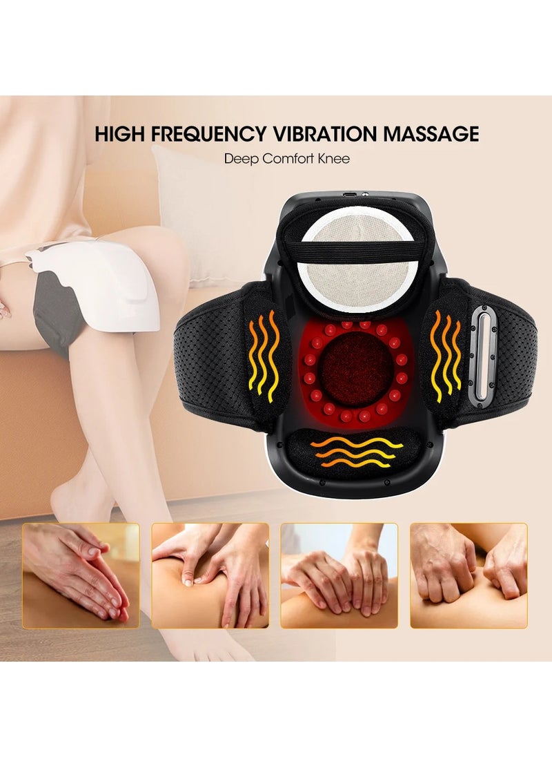 Knee Massager Infrared Heat and Vibration Knee Pain Relief Massager for Swelling Stiff Joints, Stretched Ligament and Muscles Injuries