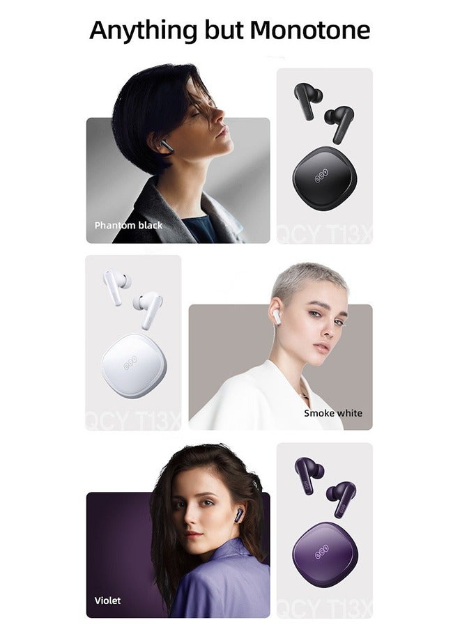 T13X TWS Wireless Earbuds With 5.3 Bluetooth,4 Microphones With ENC Noise Cancellation,Water Resistance,Touch Controls & Long Battery Life White