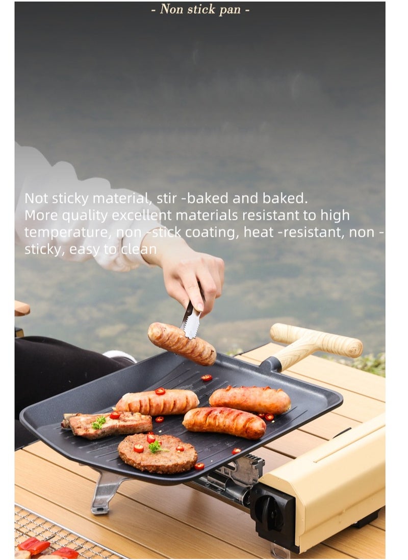 Outdoor Wild Camp Travel With Non -Stick Baking Tray Portable Picnic Barbecue Baking Sheet Camping Utensils