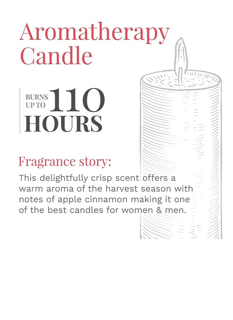 Candle-lite Scented, Apple Cinnamon Crisp Fragrance, One 18 oz. Single-Wick Aromatherapy Candle with 110 Hours of Burn Time, Red Color