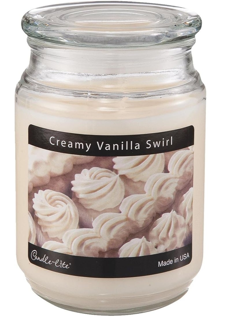 Candle-lite Creamy Vanilla Swirl Scented Jar Candle, 18 oz Long-Lasting Fragrance