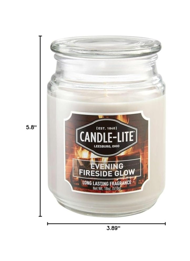 Candle-lite 18 oz Fireside Scented Jar Candle, Cozy Long-Lasting Fragrance