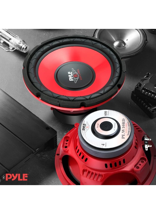 PYLE PLW10BL 10-Inch 600 Watt Subwoofer, Red