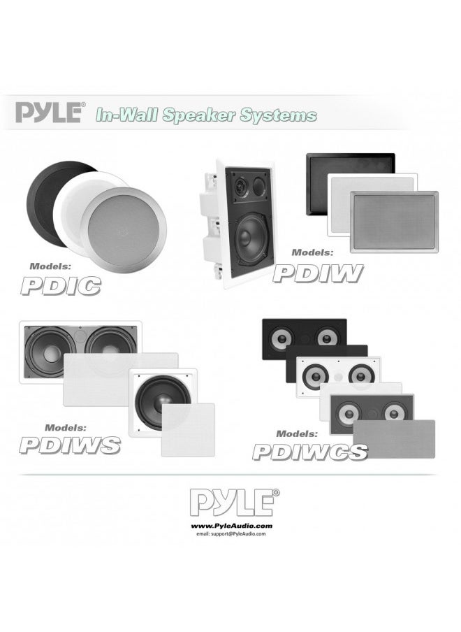 Pyle PDIW55 5.25- Inch In-Wall / In-Ceiling Stereo Speakers, 2-Way, Flush Mount, White (Pair)